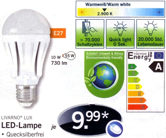 Lidl-LED E27 10 Watt
