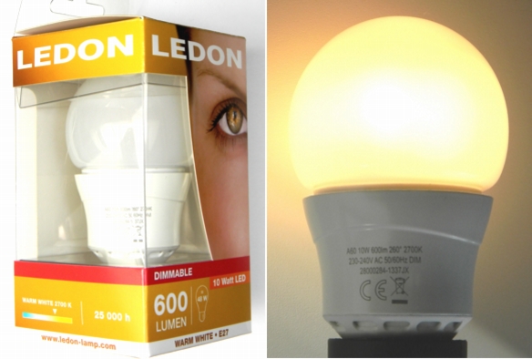 LEDON-10W:600lm-Packung:an